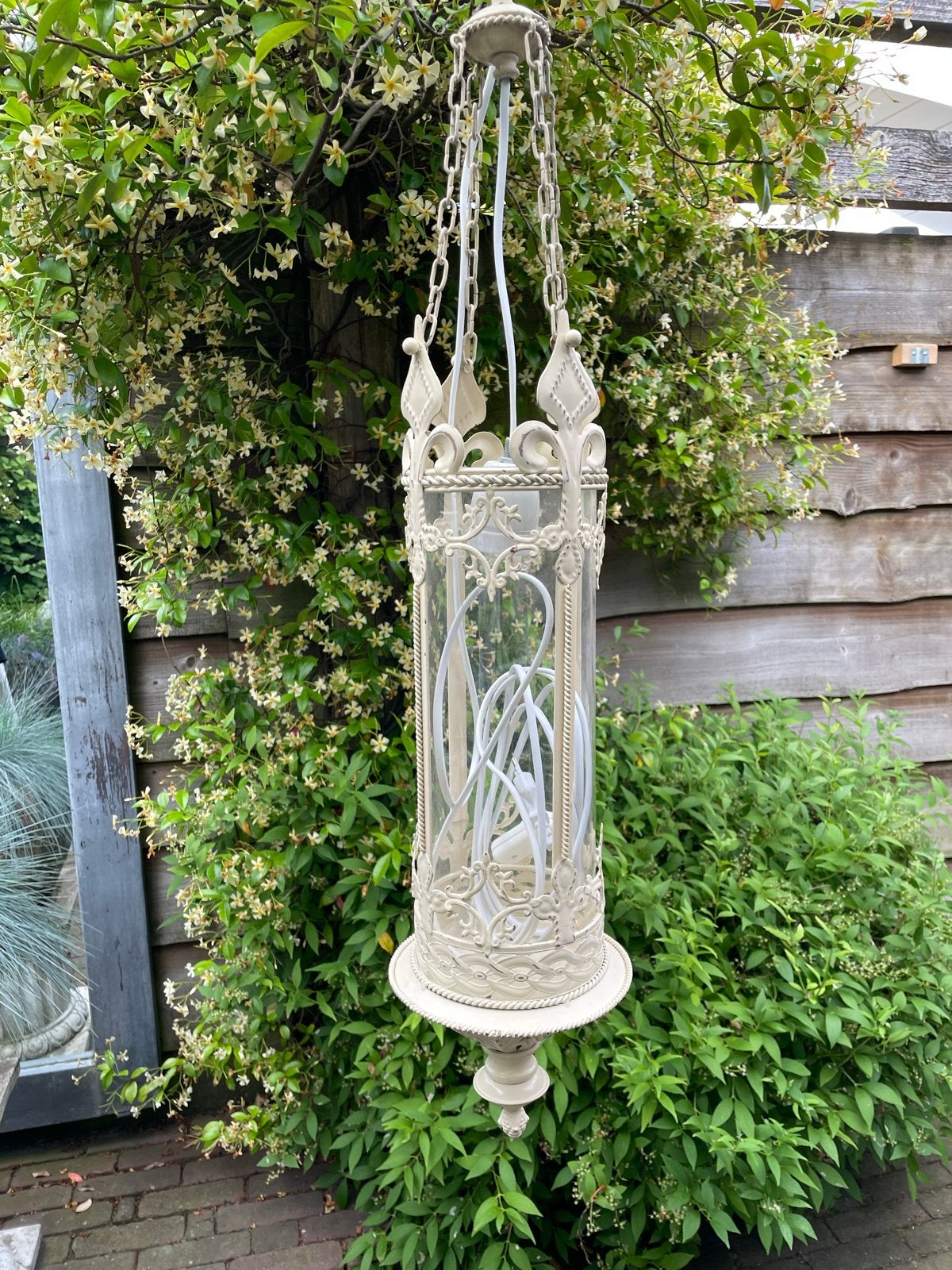 Sfeervolle mooie lamp voor binnen of buiten, Ophalen, Zo goed als nieuw, Glas, 50 tot 75 cm