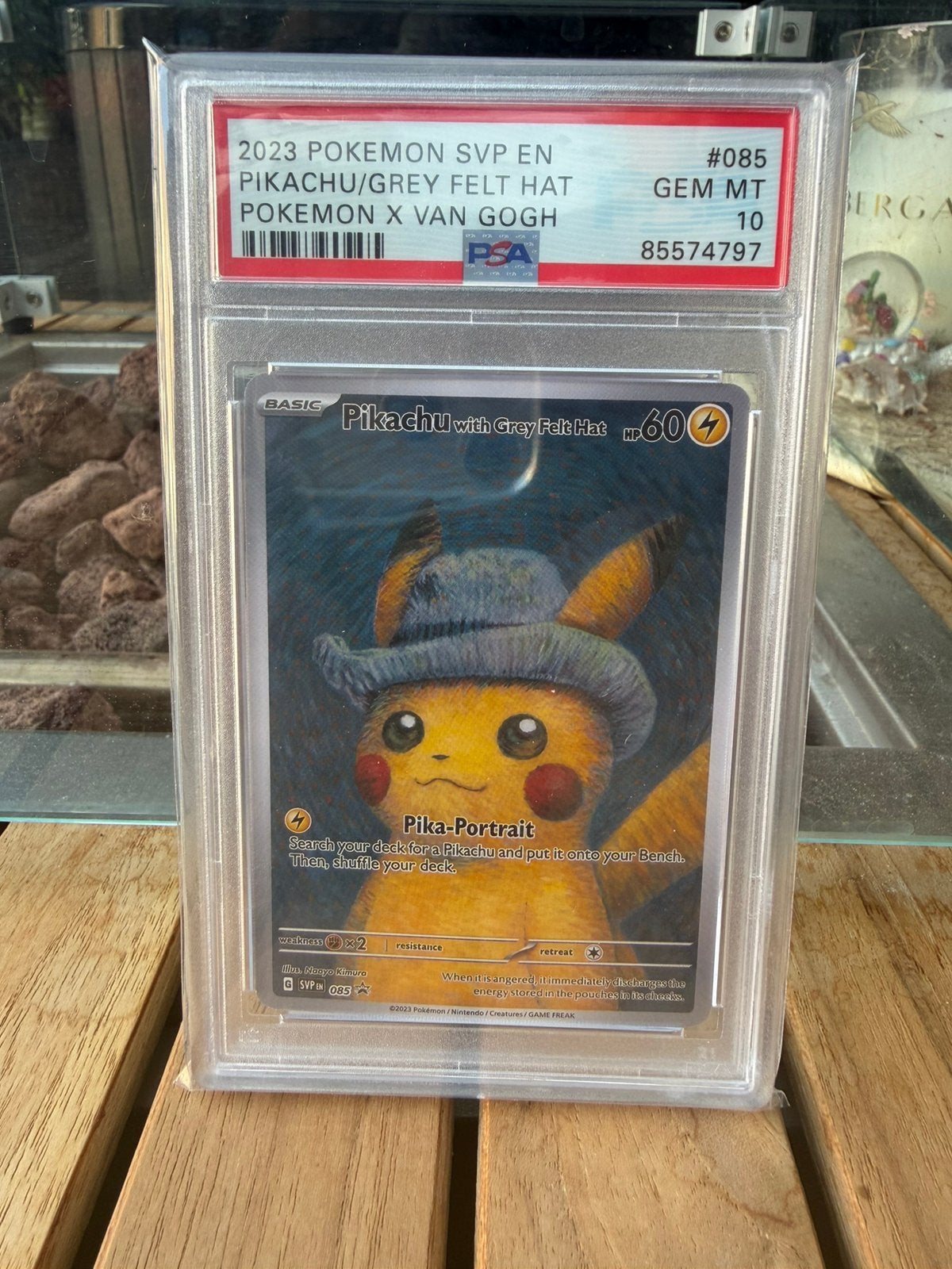 Pokémon Pikachu with Grey Felt Hat #085 – PSA 10 Gem Mint –m, Ophalen of Verzenden, Zo goed als nieuw, Losse kaart