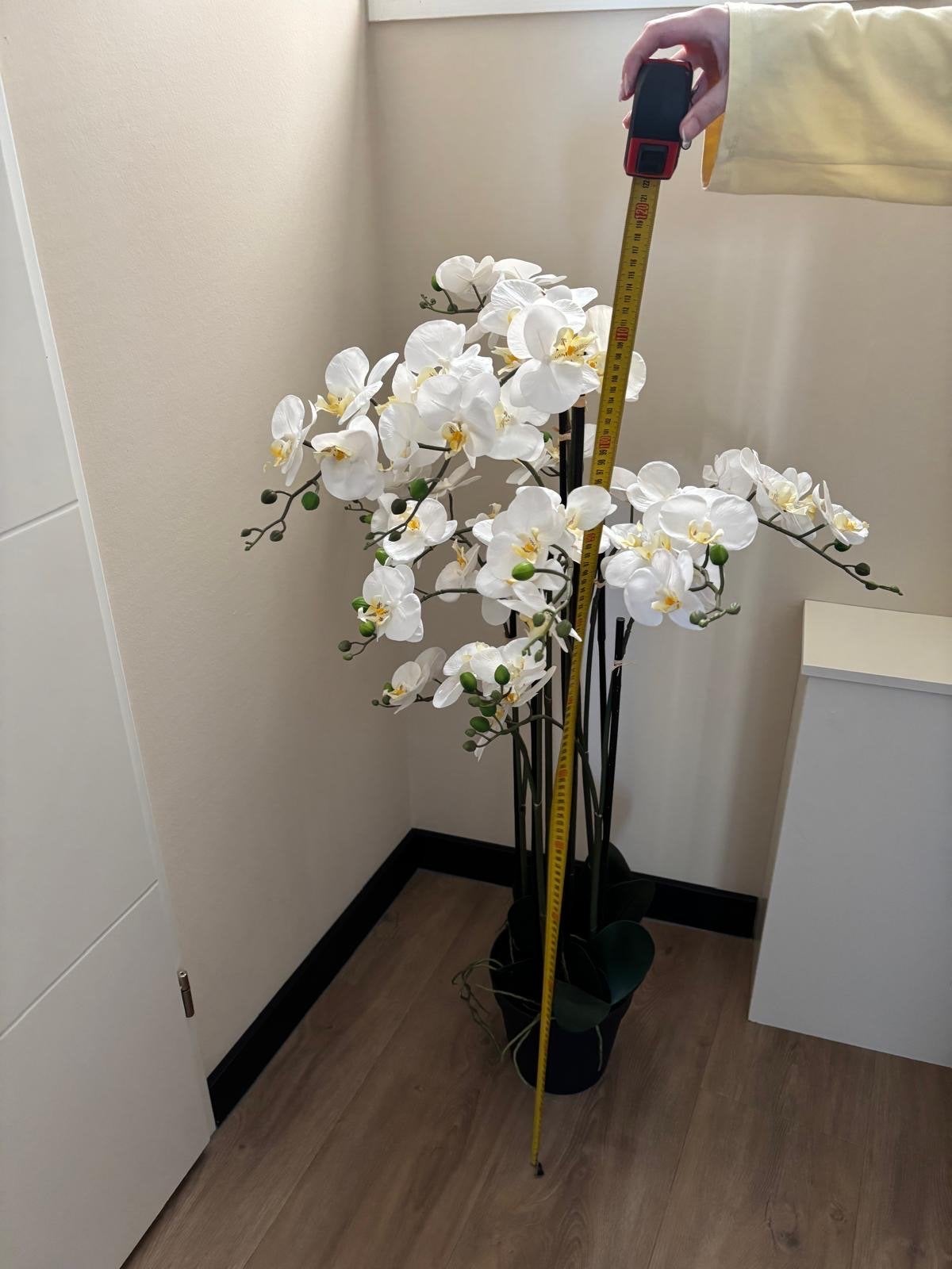 Grote Kunst Orchidee - Wit - Zo goed als nieuw, Ophalen, Binnen, Kunstbloem, Kunststof