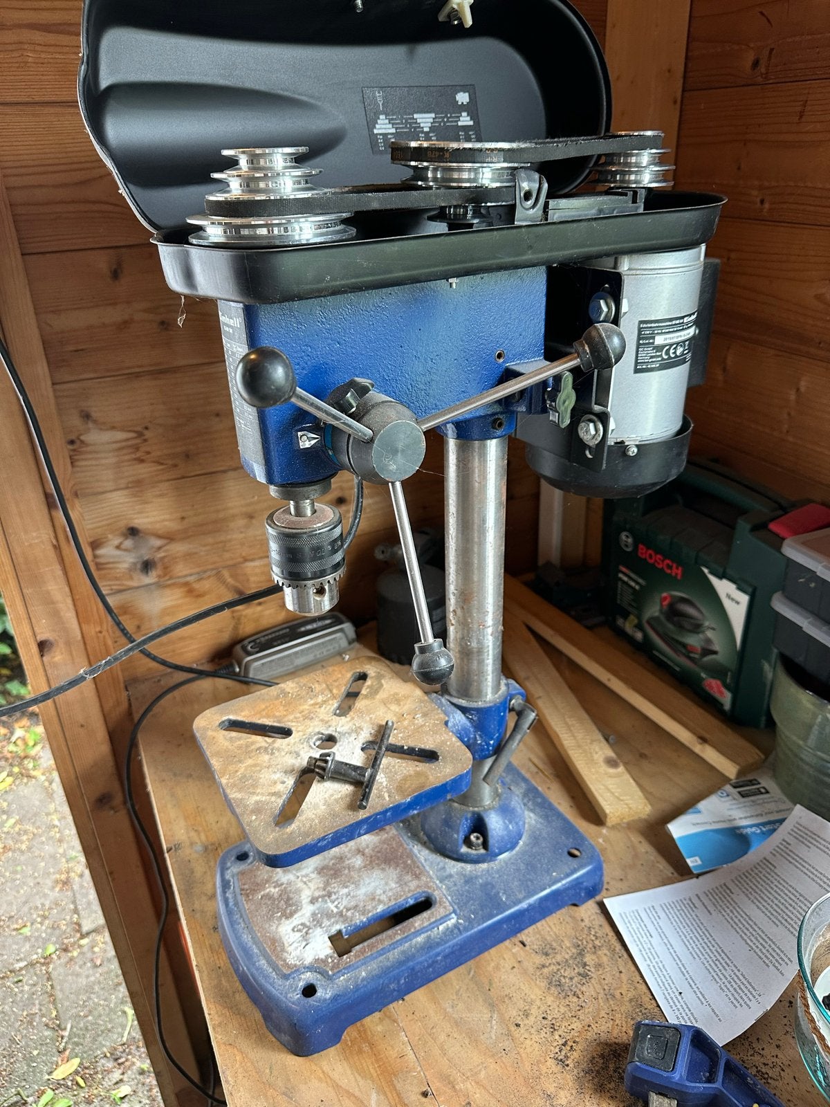 Einhell BT-BD 501 Kolomboormachine - 500W, Doe-het-zelf en Verbouw, Gereedschap | Boormachines, Ophalen, Gebruikt, Variabele snelheid