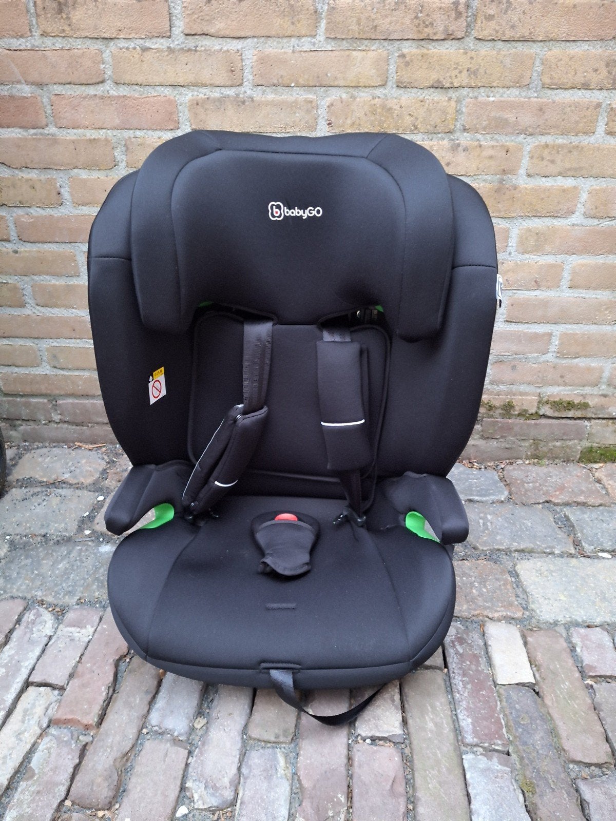 BabyGO Lumo 2 Kinderzitje - Zwart, Autogordel, 15 t/m 36 kg, Verstelbare rugleuning, Ophalen