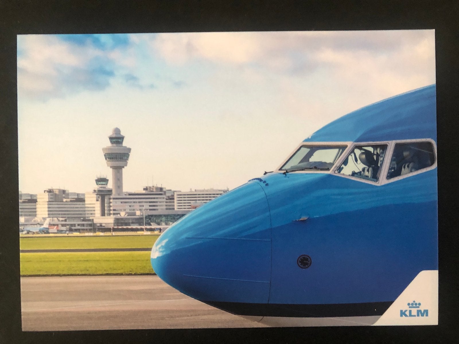 KLM Vliegtuig Schiphol Ansichtkaart, Verzamelen, Ophalen of Verzenden, 1980 tot heden, Ongelopen
