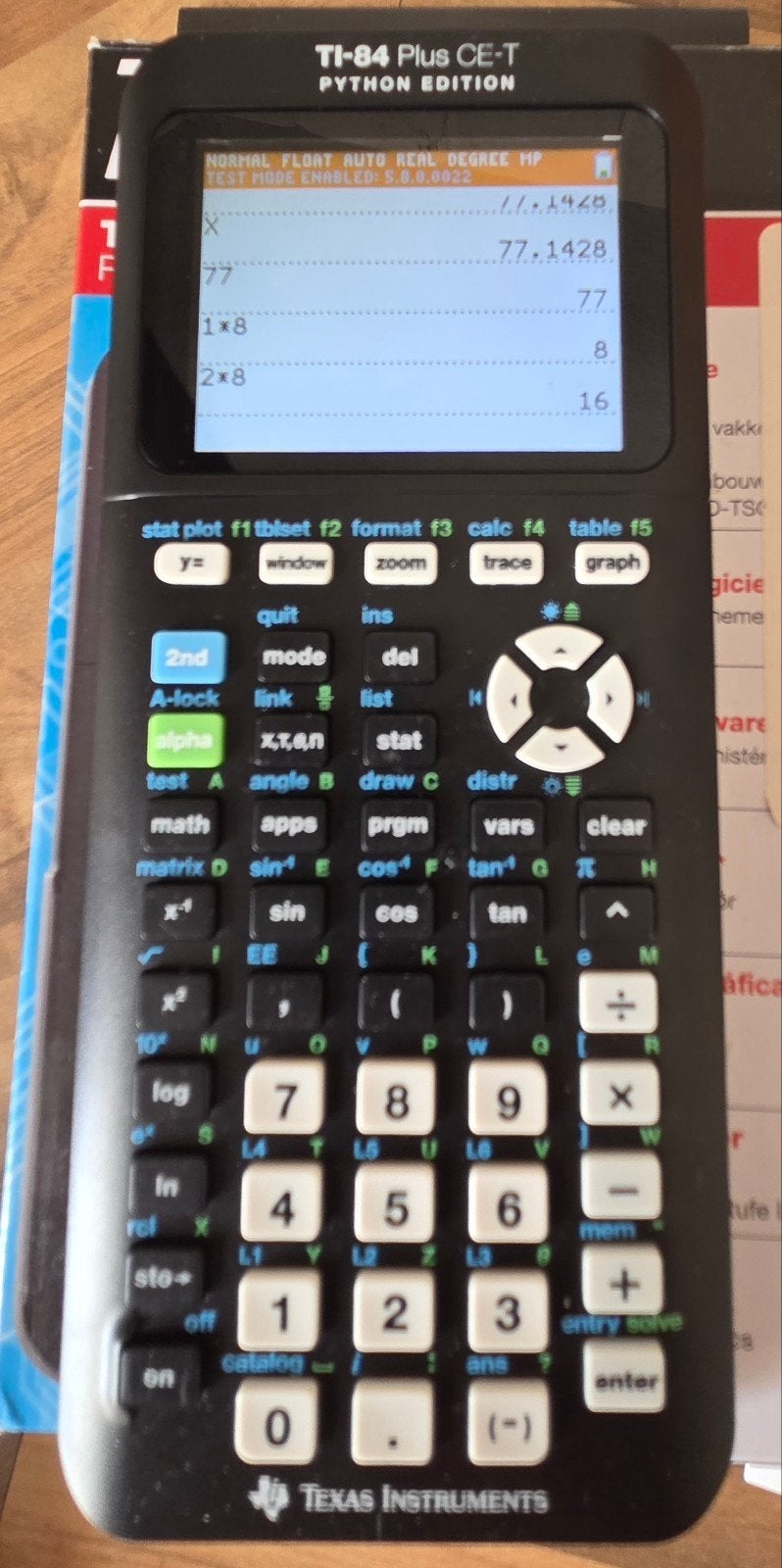 TI-84 plus CE-T Python Edition, Ophalen, Grafische rekenmachine, Gebruikt