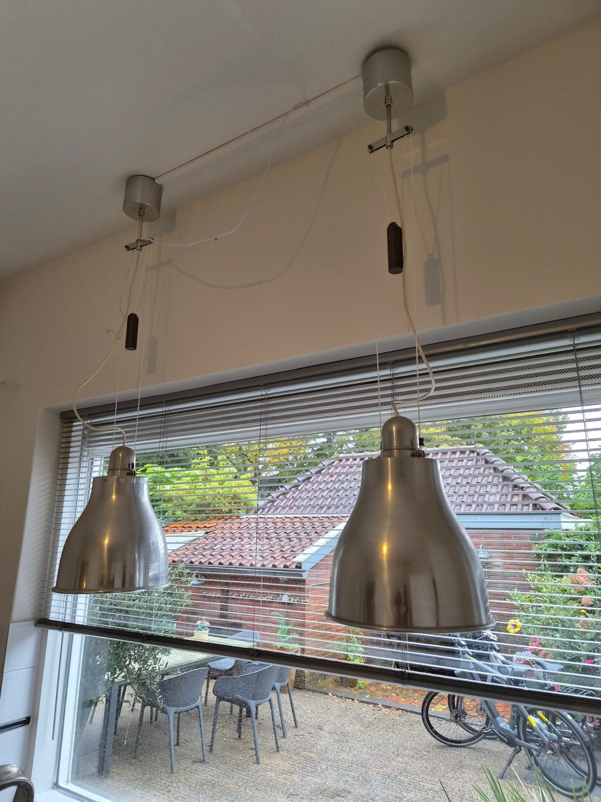 Twee hanglampen, Ophalen, Gebruikt