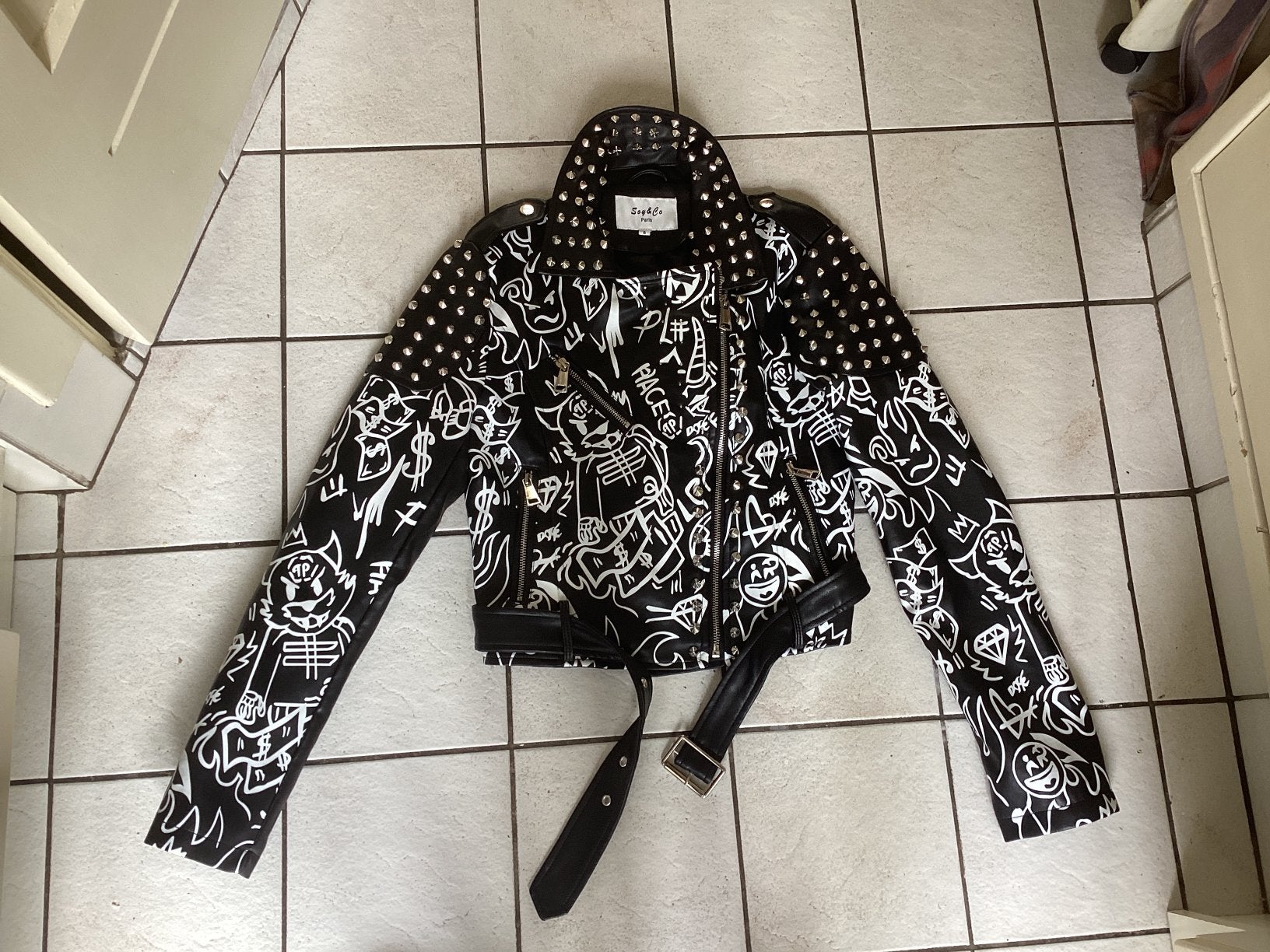 Soy & Co leren dames bikerjasje jack maat S, Ophalen of Verzenden, Zo goed als nieuw, Maat 36 (S), Zwart