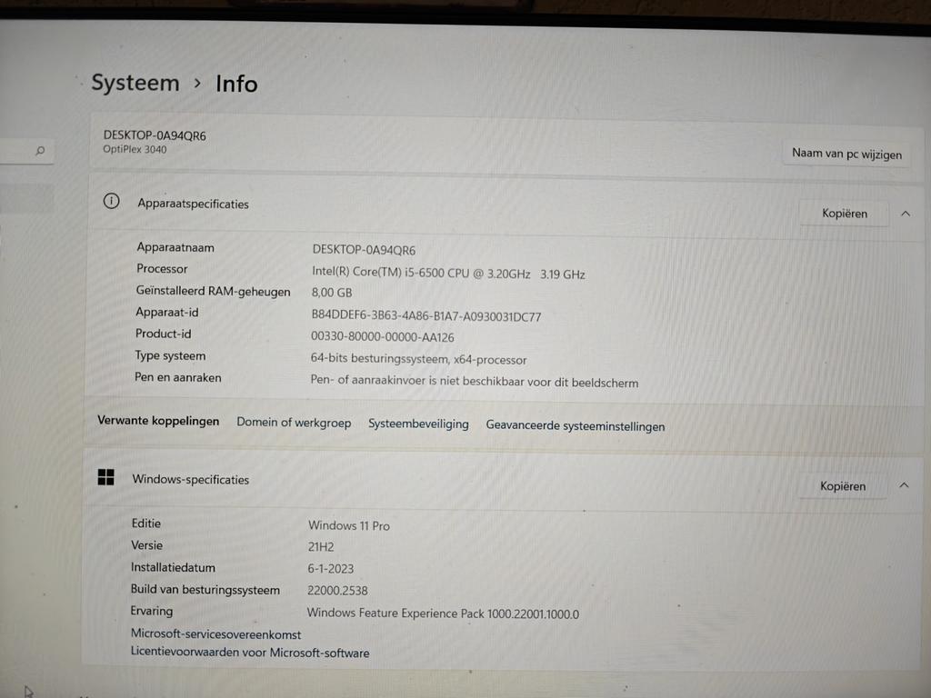 Dell OptiPlex 3040 i5-6500 8GB RAM, Computers en Software, Desktop Pc's, Ophalen, Gebruikt, 8 GB, 3 tot 4 Ghz