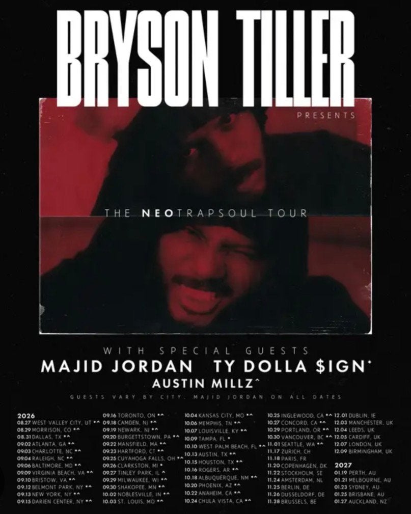 Bryson Tiller THE NEO TRAPSOUL TOUR, Twee personen, November