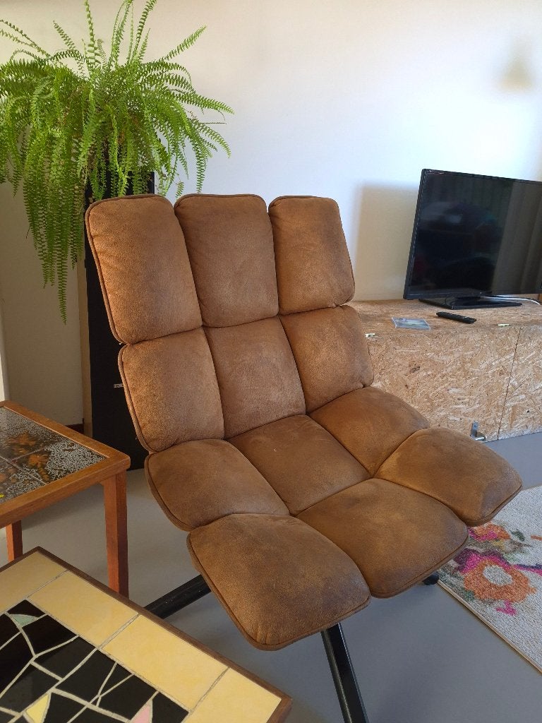 Fauteuil bruin, Huis en Inrichting, Fauteuils, Ophalen, Stof, Gebruikt, Minder dan 75 cm
