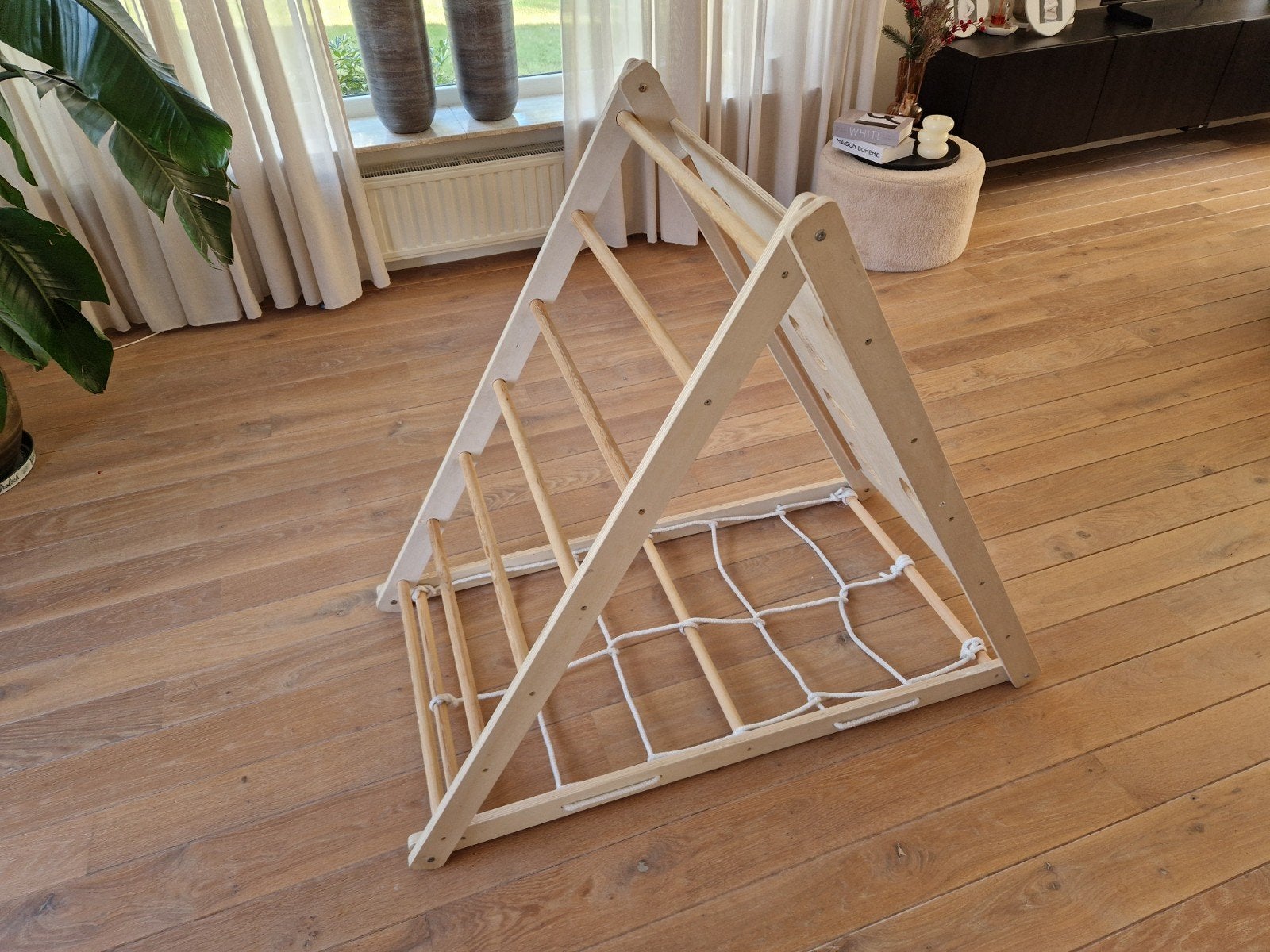 Klimdriehoek Pyqer Natural Kids - Houtkleur, Ophalen, Zo goed als nieuw, Klimwand