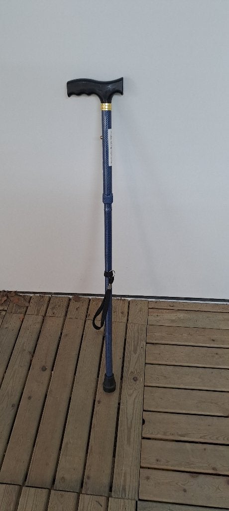 Aidapt wandelstok opvouwbaar - blauw carbon look, Ophalen, Opvouwbaar, Zo goed als nieuw