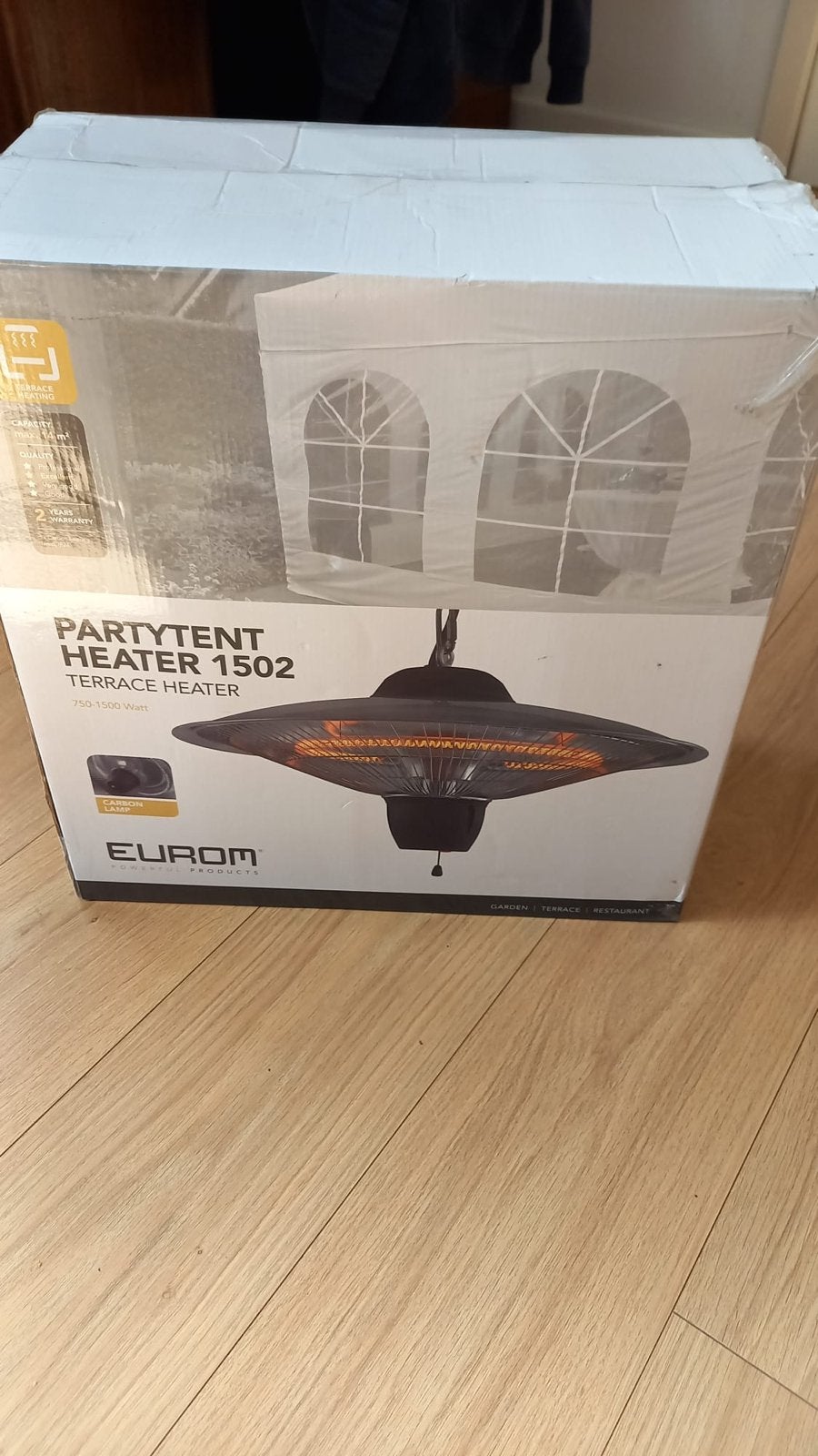 Nieuw! Eurom Partytent Heater 1502 Terrasverwarmer, Ophalen of Verzenden, Nieuw, Elektrisch, Plafond
