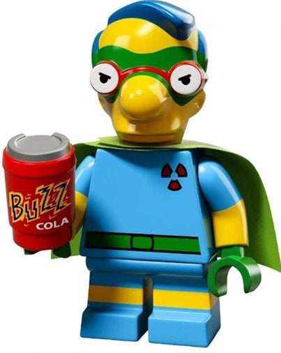 Lego Minifiguur Milhouse Fall Out Boy met Buzz Cola, Overige thema's, Lego, Ophalen of Verzenden, Zo goed als nieuw