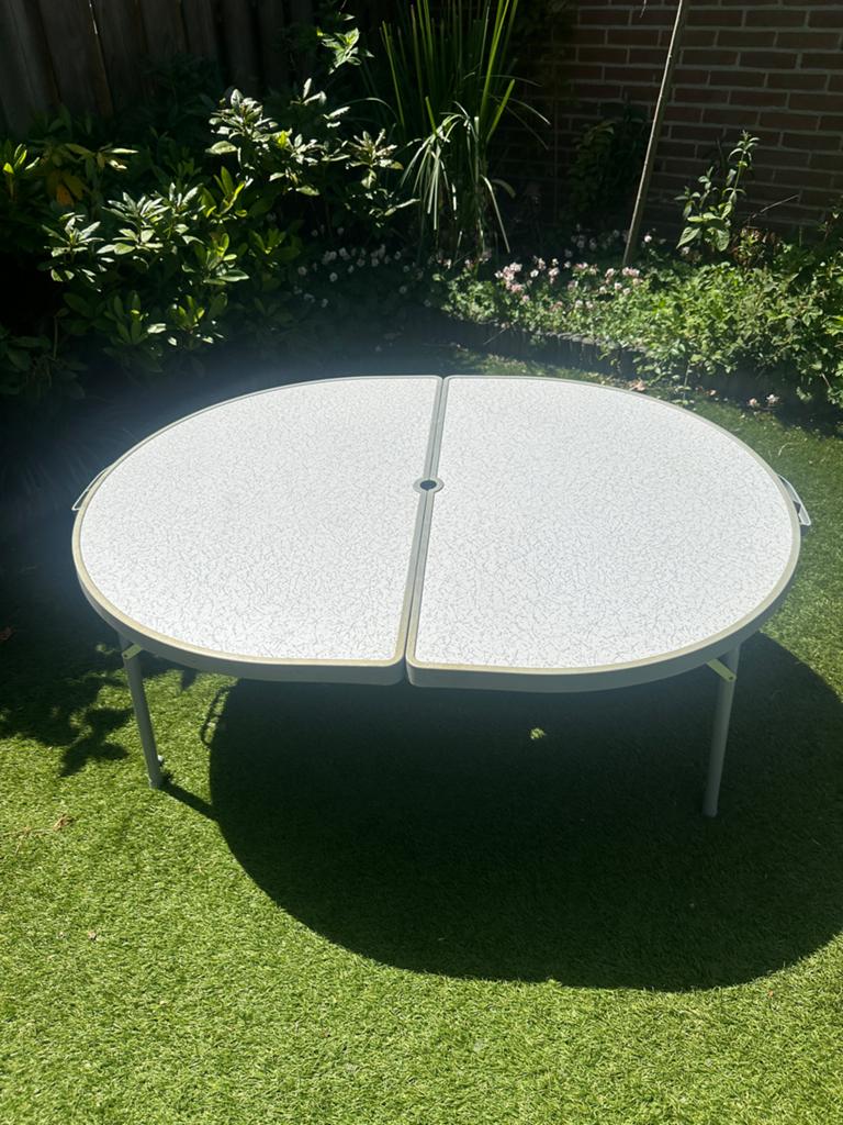 Crespo campingtafel - in hoogte verstelbaar en opvouwbaar, Ophalen of Verzenden, Gebruikt, Campingtafel