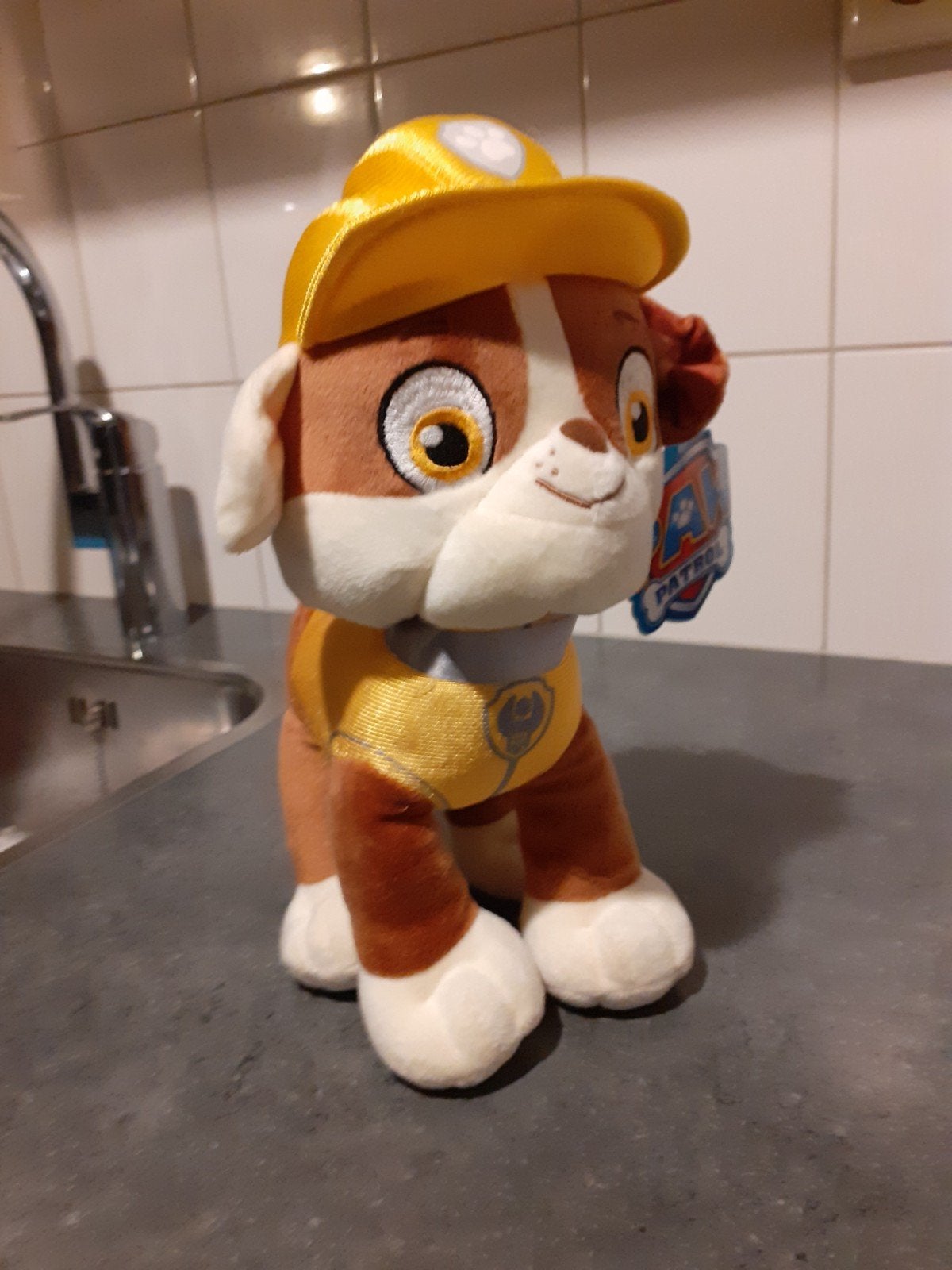 Paw Patrol Rubble Knuffel - nieuw, Meerkleurig, Paw Patrol, Hond, Ophalen of Verzenden
