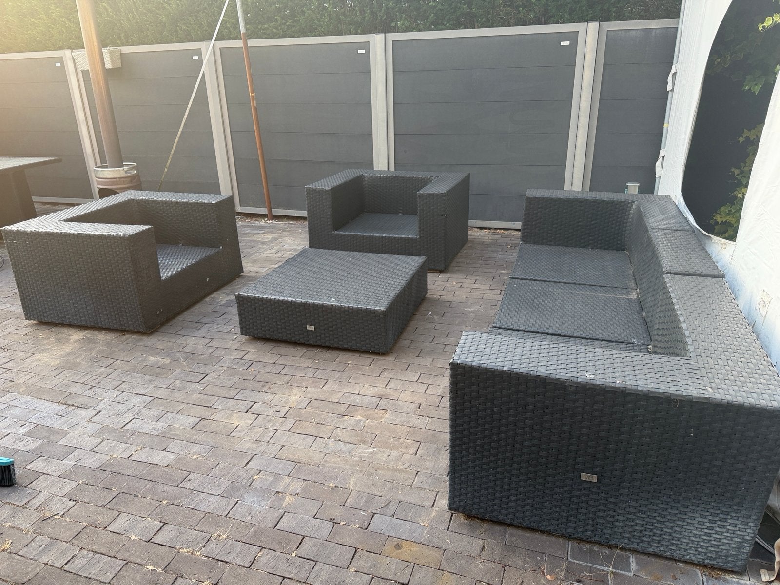 Bois Le Duc Tuinset: Bank, 2 Fauteuils en Tafel, Tuin en Terras, Ophalen, Gebruikt, Meer dan 8 zitplaatsen, Wicker
