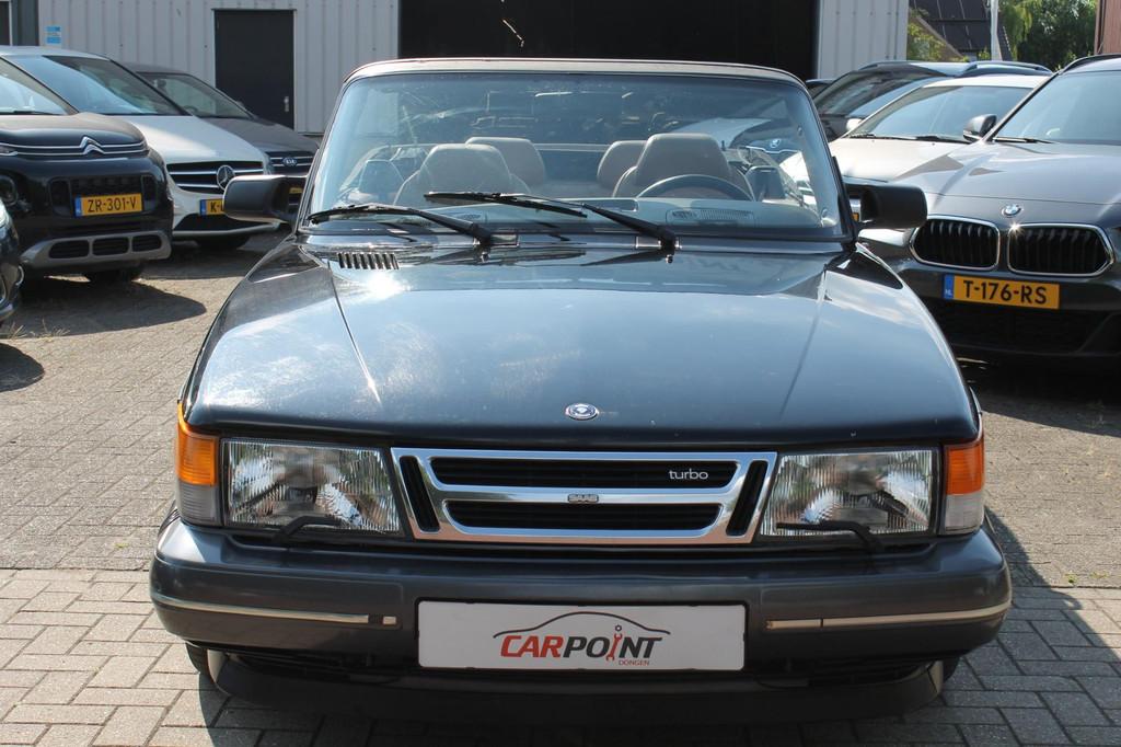 Saab 900 Cabrio 2.0 Turbo 16 Cabrio 1e Eig. Airco Nw.dak!, Voorwielaandrijving, 4 cilinders, Cabriolet, Zwart
