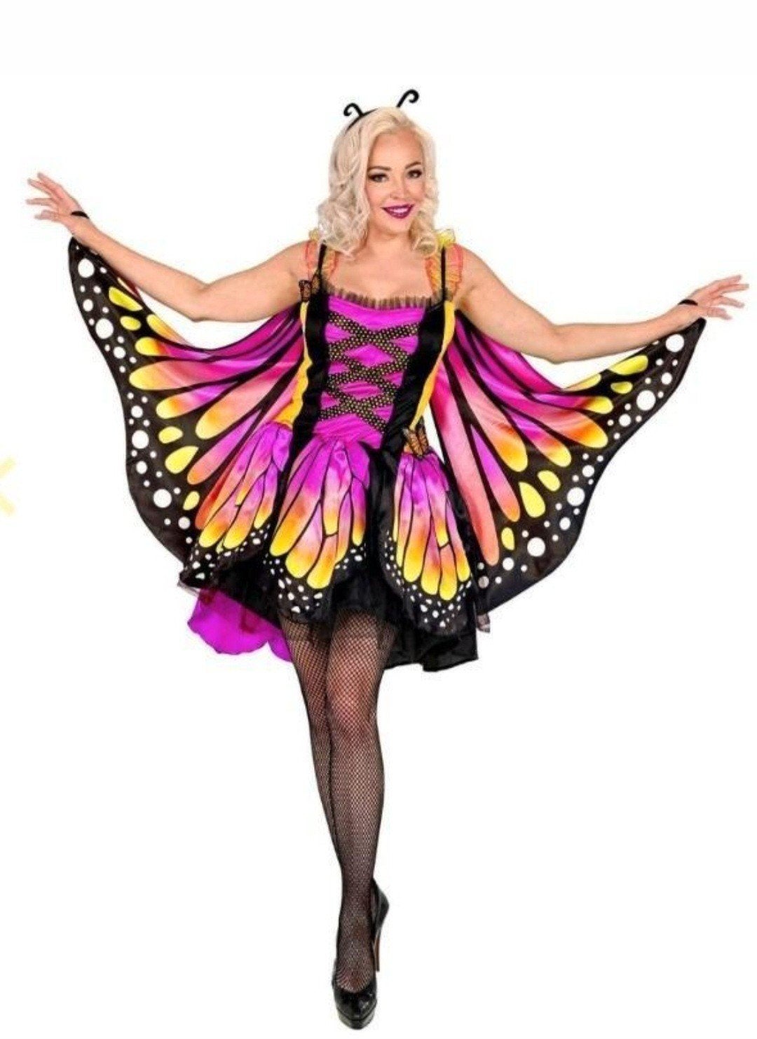 Vlinder Kostuum Dames festival jurkje Carnaval / Themafeest, Ophalen of Verzenden, Nieuw, Pak of Jurk