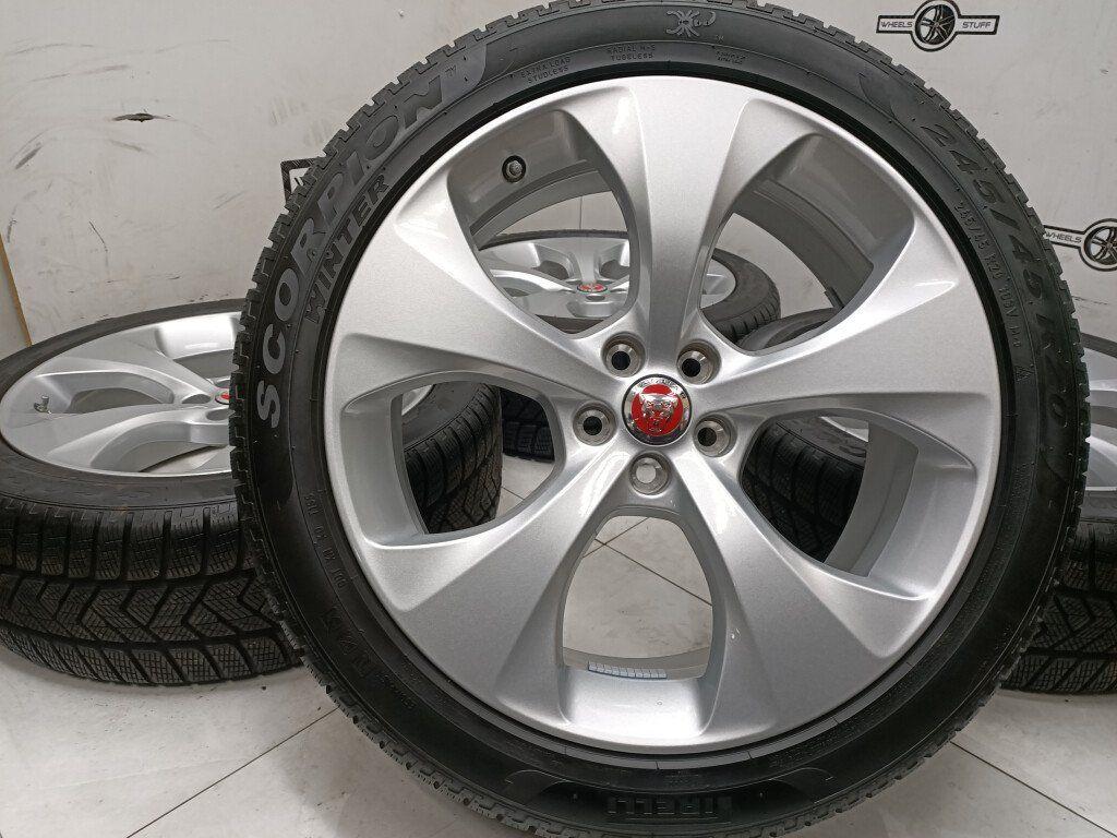 Jaguar lichtmetaal velgen 20"inch met winterbanden 5x108, Auto-onderdelen, Banden en Velgen, Ophalen, Gebruikt, 20 inch, Banden en Velgen