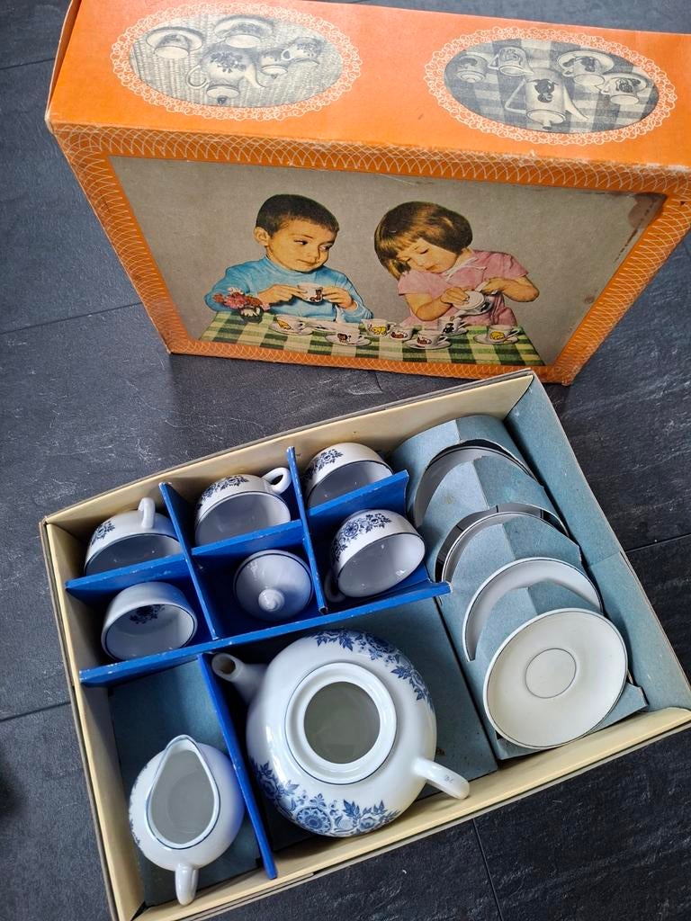 Vintage Kinder Theeservies Compleet in Doos, Ophalen of Verzenden