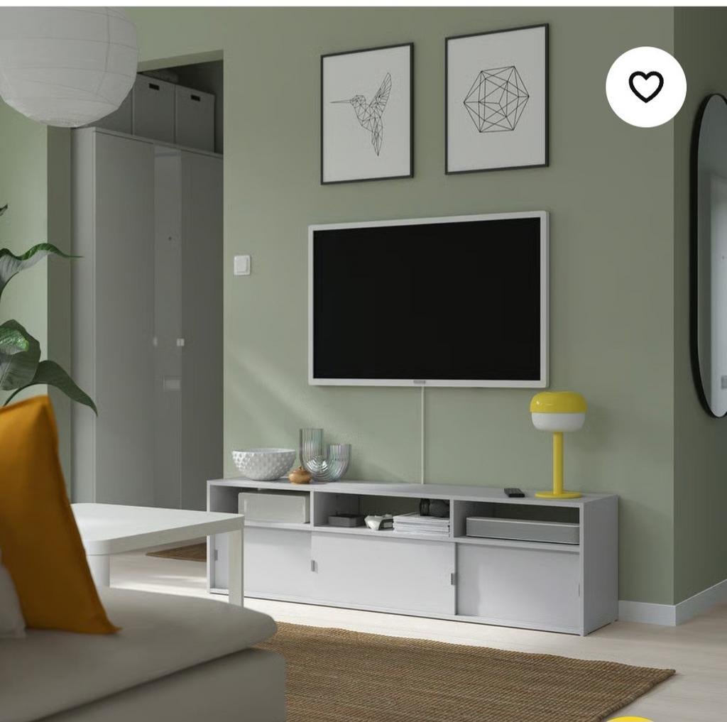 Grijs ikea tv meubel, Ophalen, Zo goed als nieuw, Minder dan 150 cm, Minder dan 100 cm