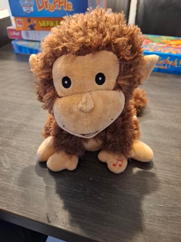 Aap met geluid - zonder batterijen, Kinderen en Baby's, Speelgoed | Knuffels en Pluche, Ophalen of Verzenden, Gebruikt, Overige typen