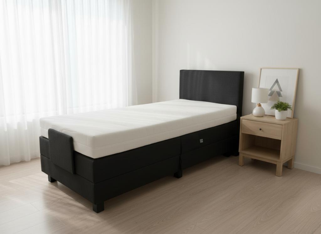 Elektrisch verstelbare SENIORENBOXSPRING Nu 30 % KORTING, Elektrische boxspring Oslo 90 x 200 met  30% extra korting, Overige materialen