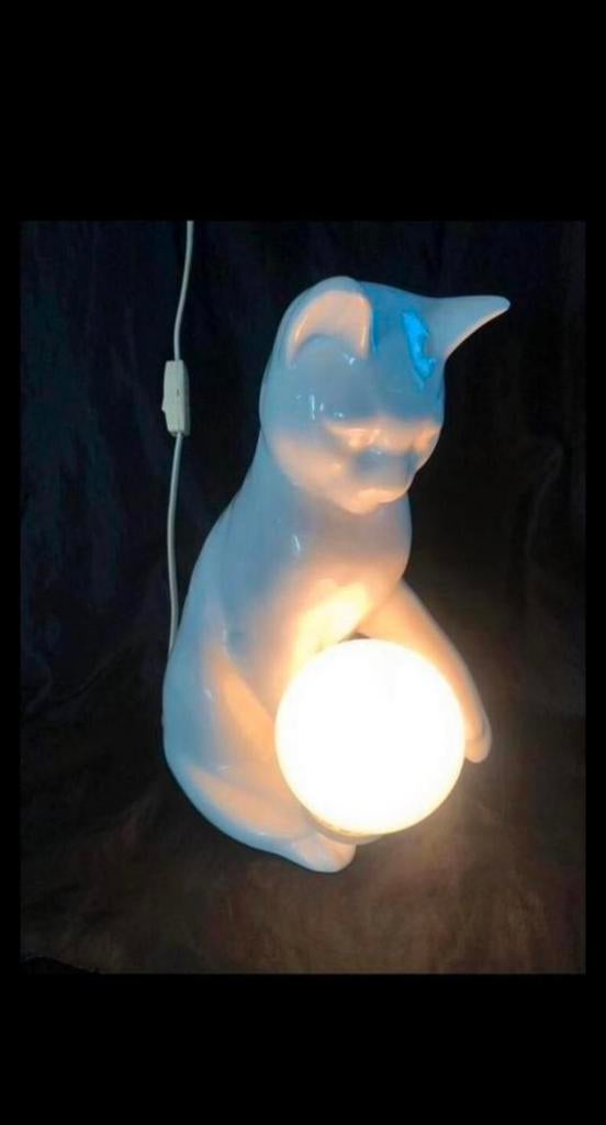 Vintage Mid Century poezen kattenlamp, Ophalen