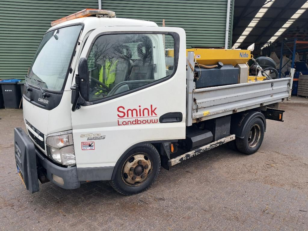 Mitsubishi Canter 2009 + nido zoutstrooier, Euro 5, Achterwielaandrijving, Wit, Origineel Nederlands