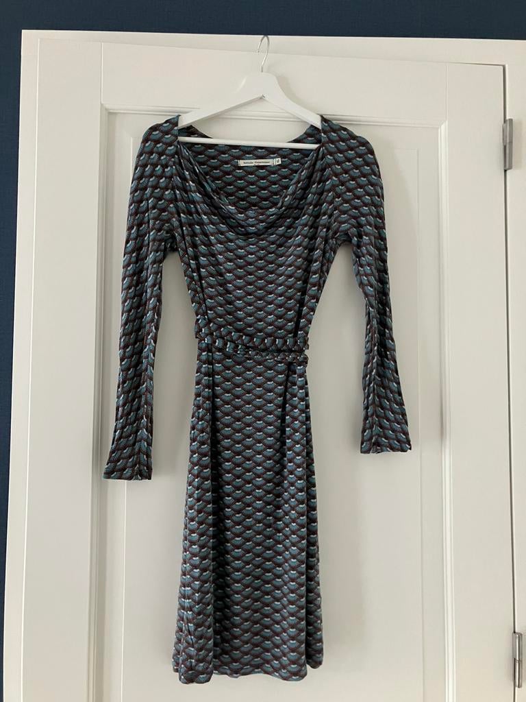 Mooie jurk Nathalie Vleeschouwer maat XL, Ophalen, Blauw, Maat 42/44 (L), Zo goed als nieuw