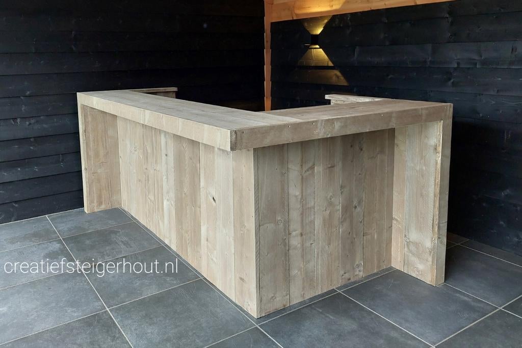 Bar steigerhout hoekbar overkapping buitenbar tuin huisbar, Huis en Inrichting, Ophalen of Verzenden, Nieuw