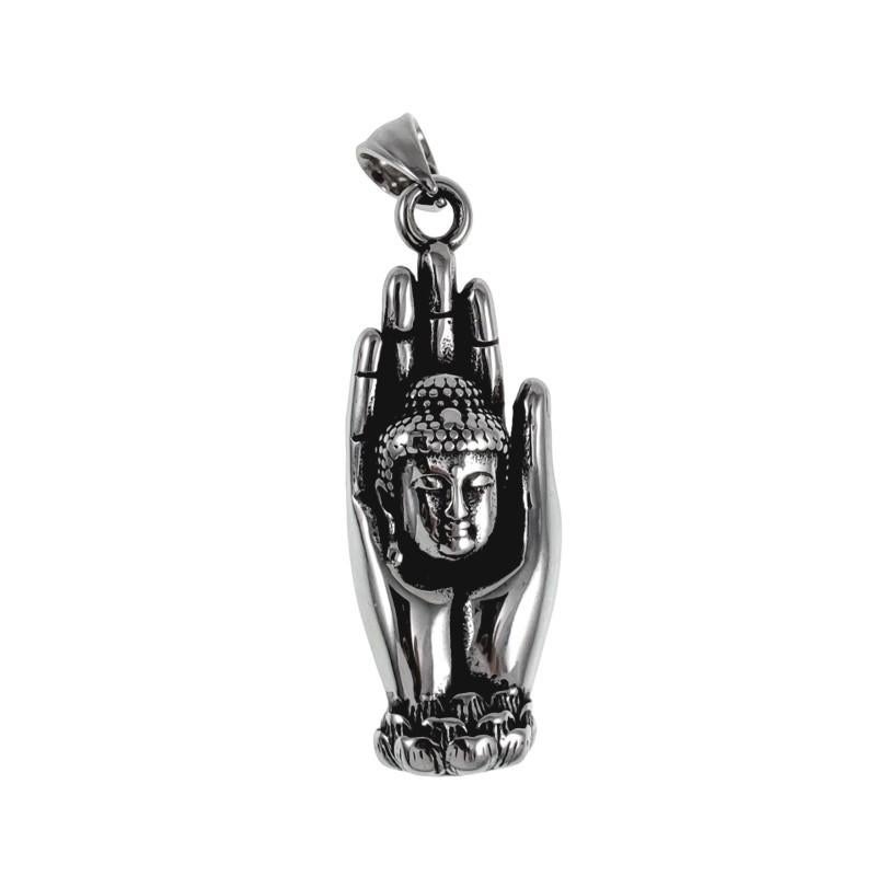 Boeddha Hanger Unisex Gepolist Staal 316L Spiritueel Boeddha, Sieraden, Tassen en Uiterlijk, Kettinghangers, Overige materialen