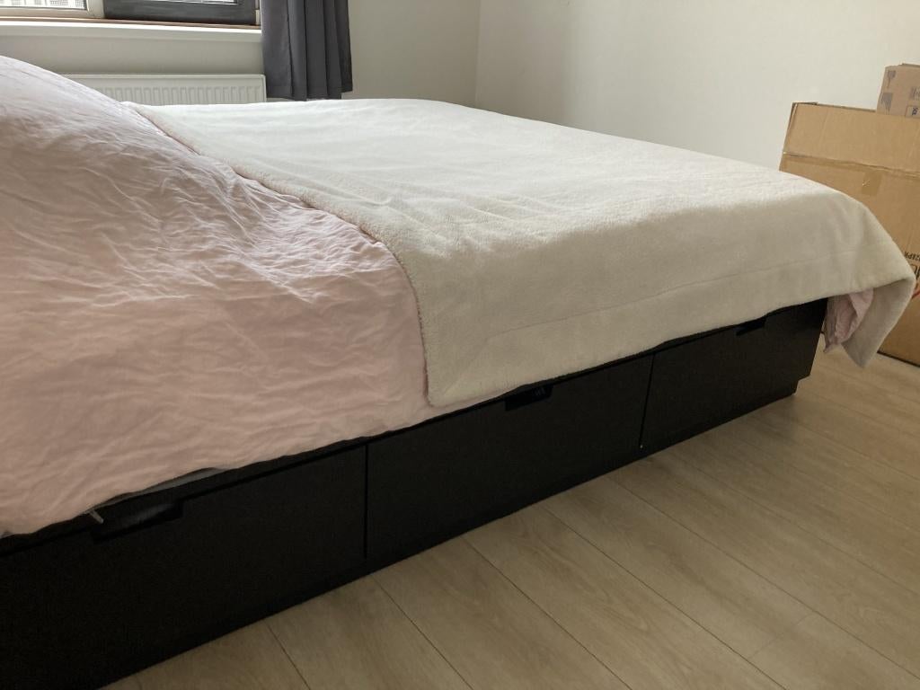 Bed IKEA Nordli met opberglades 180x200, Huis en Inrichting, Slaapkamer | Bedden, Ophalen, Gebruikt, Tweepersoons, Scandinavisch