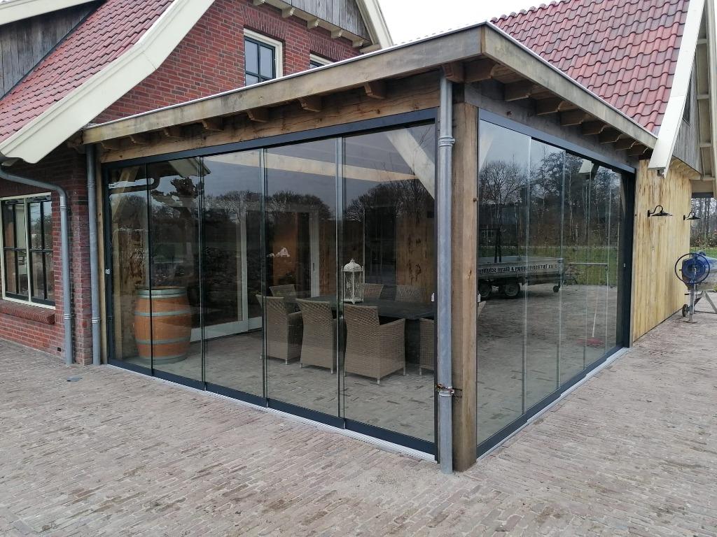 glazen schuifdeur systemen voor veranda of terrasoverkapping, Overige typen, Nieuw, 160 cm of meer, 160 cm of meer