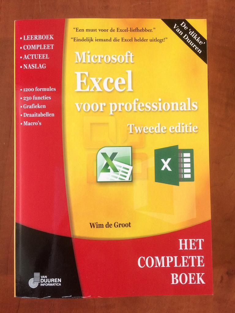 Wim de Groot - Excel voor professionals, Ophalen of Verzenden, Nieuw, Wim de Groot