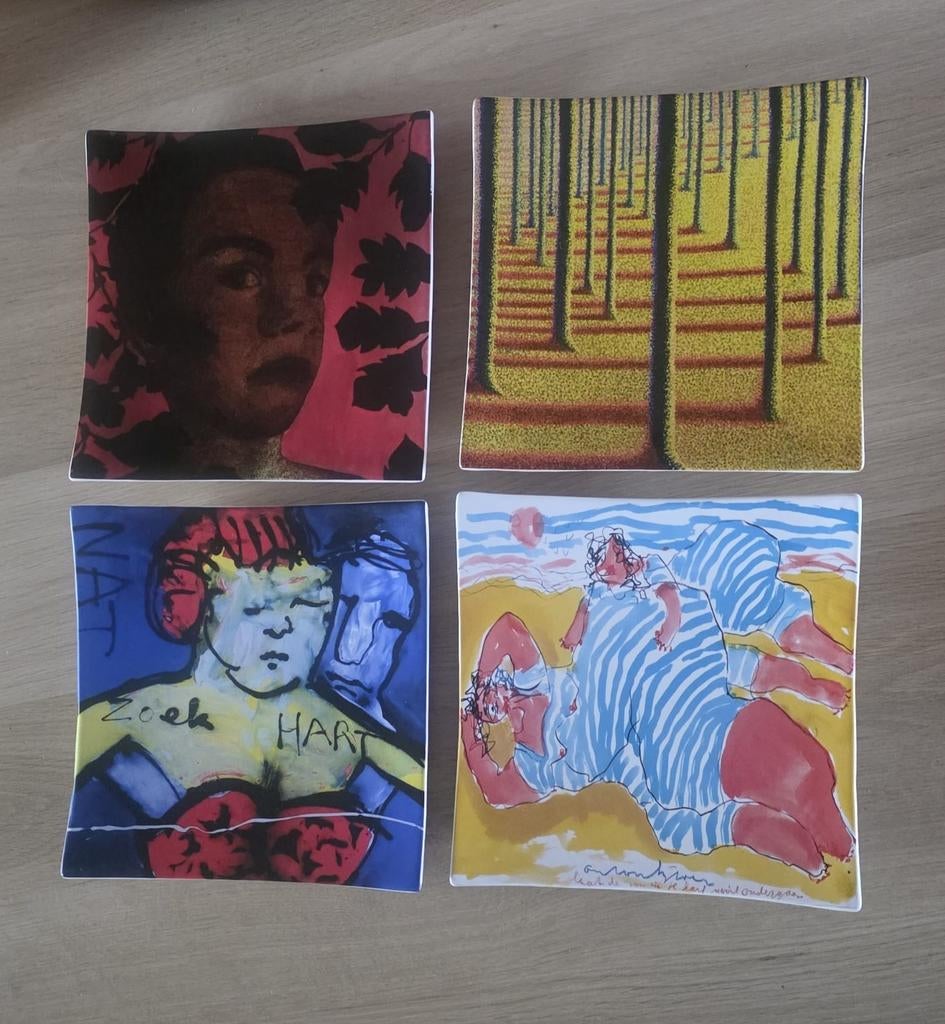 4 kunstborden. H. Brood. A.Heijboer. M. Turion. F. Hutchison, Ophalen