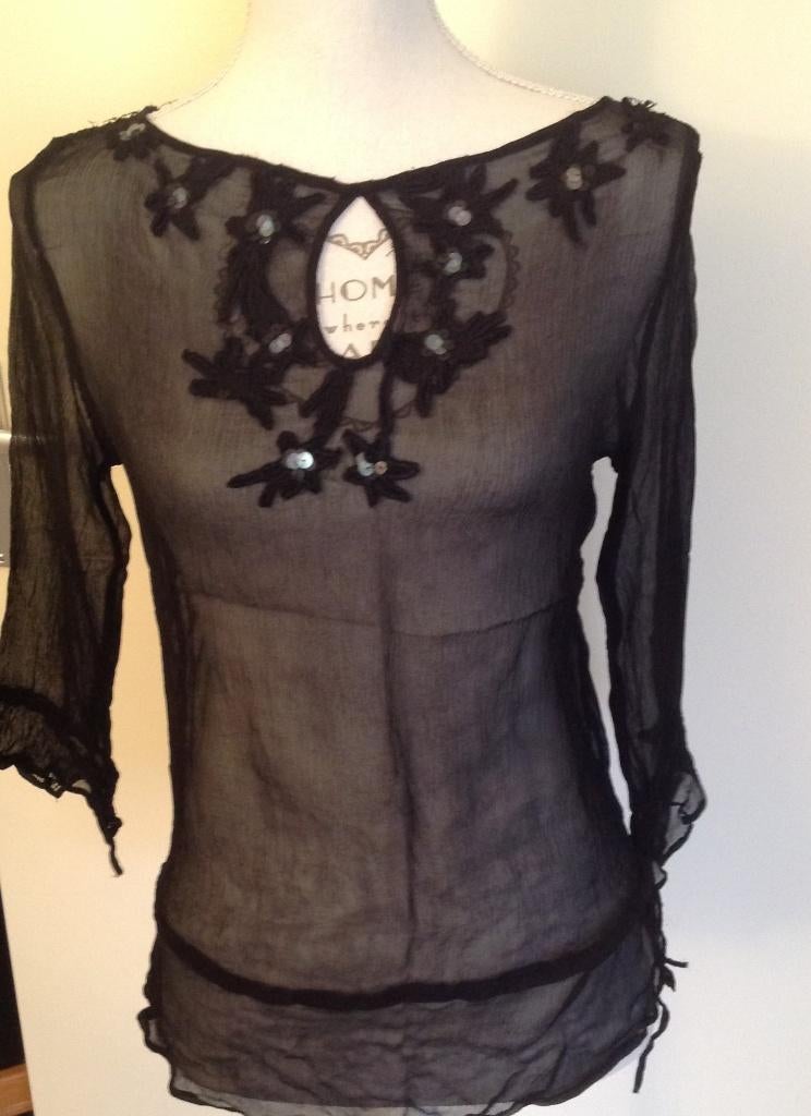 dames top - Filippa k, Kleding | Dames, Tops, Zo goed als nieuw, Maat 36 (S), Zwart, Lange mouw, Verzenden