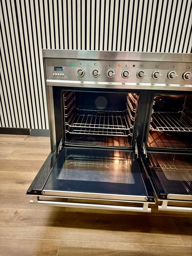 Luxe Boretti keramische Fornuis met 6 zones 2 ovens 100 cm, 60 cm of meer, Fornello Esperta, Ophalen of Verzenden, Zo goed als nieuw
