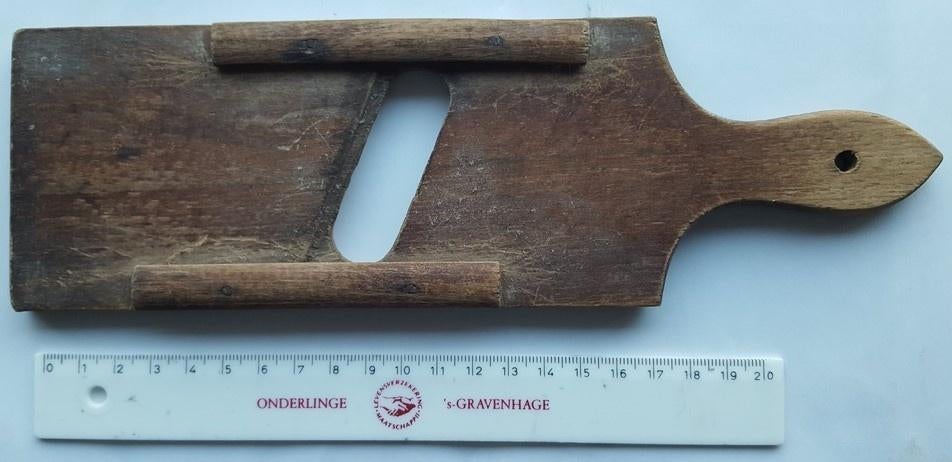 Houten koolmes + weckstamper + komkommerschaaf, Antiek en Kunst, Ophalen of Verzenden