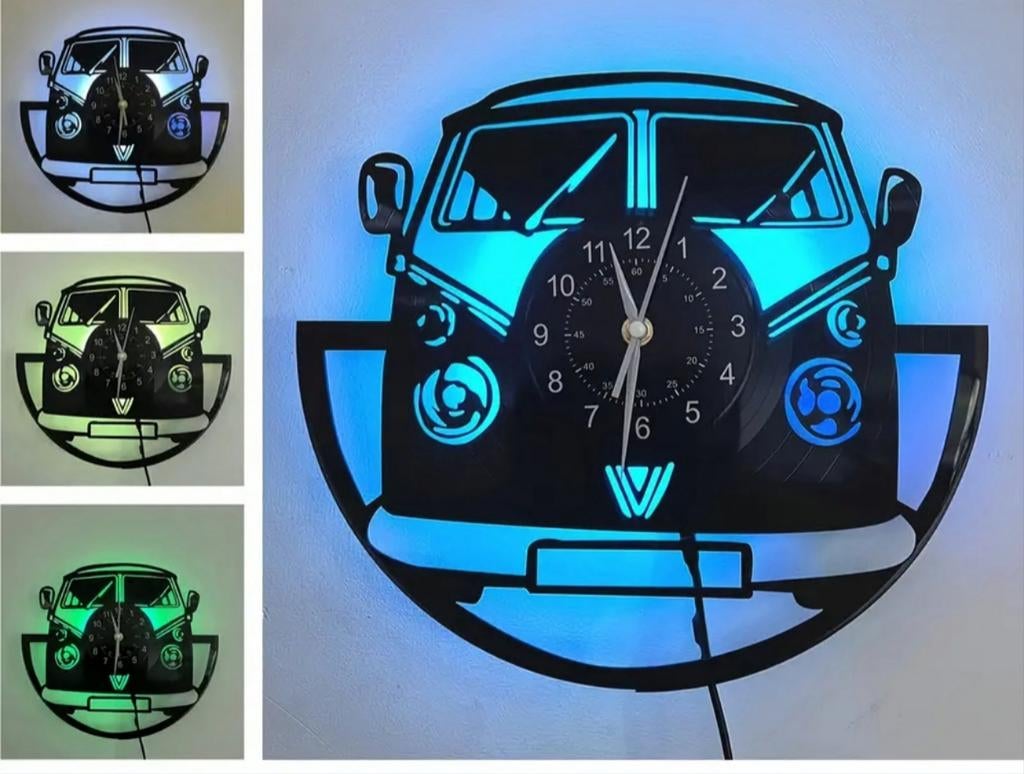 Vw wandbord klok inclusief led verlichting, Huis en Inrichting, Lampen | Overige, Ophalen of Verzenden, Nieuw