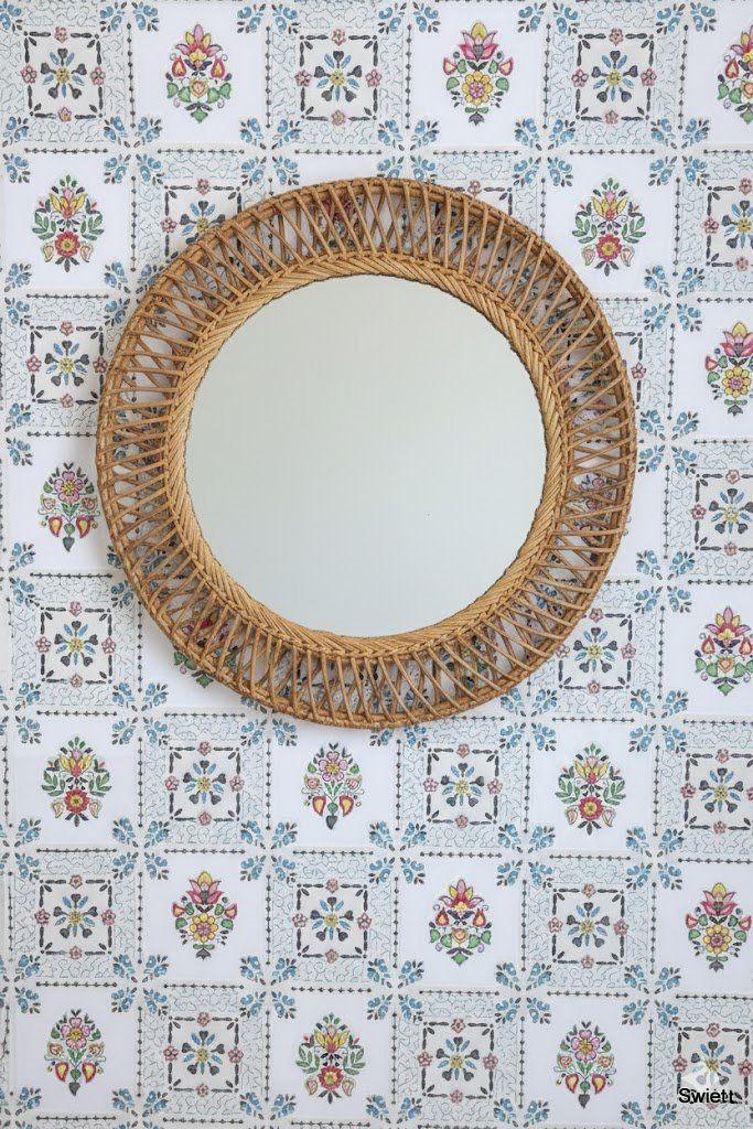 14258 vintage bloemenbehang jaren 50 60 keuken swiet, Huis en Inrichting, Stoffering | Behang, Ophalen of Verzenden, 50 tot 75 m²