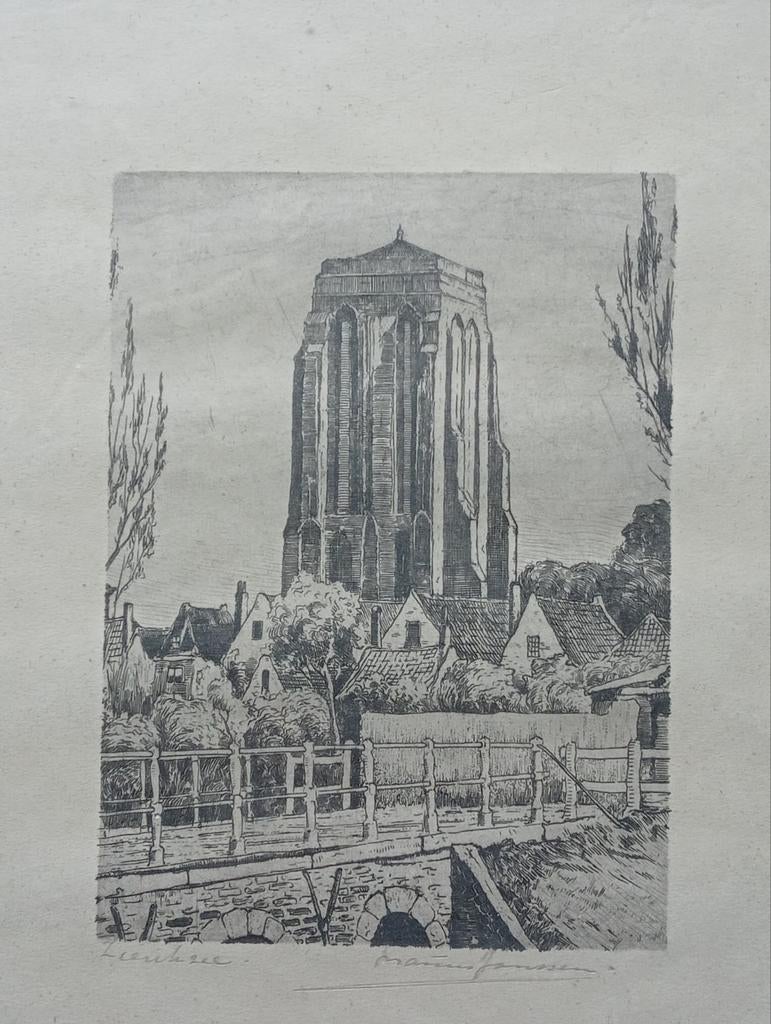 Marius Janssen Ets Kerk Zierikzee, Antiek en Kunst, Ophalen of Verzenden