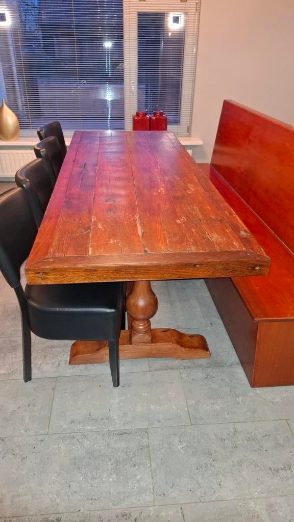 Eetkamertafel en klepbank kersen, Ophalen, Gebruikt, Barok, Eikenhout