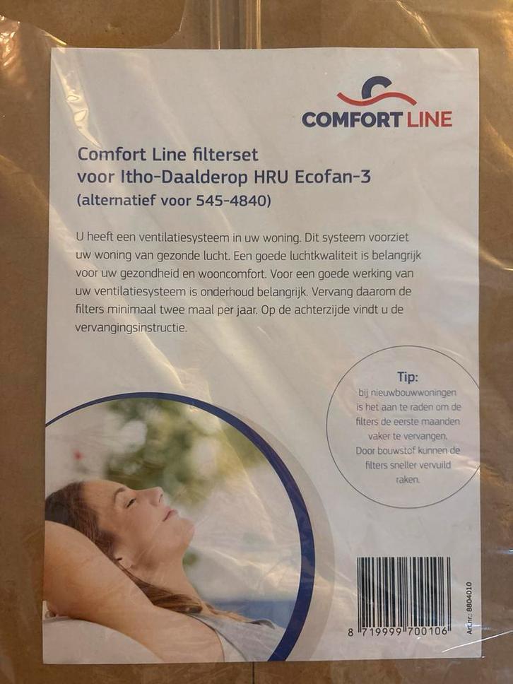Comfort Line Filterset HRU Ecofan-3, Verzenden, Nieuw, Ventilator