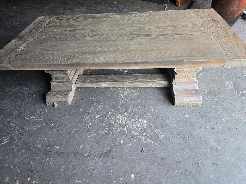 Landelijke kloostertafel, Huis en Inrichting, Tafels | Salontafels, Ophalen, Gebruikt, 200 cm of meer, 50 tot 100 cm