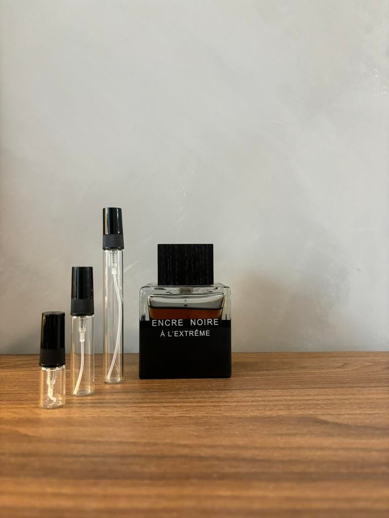 Lalique Encre Noire a l’extreme parfum sample - tester, Ophalen of Verzenden, Zo goed als nieuw