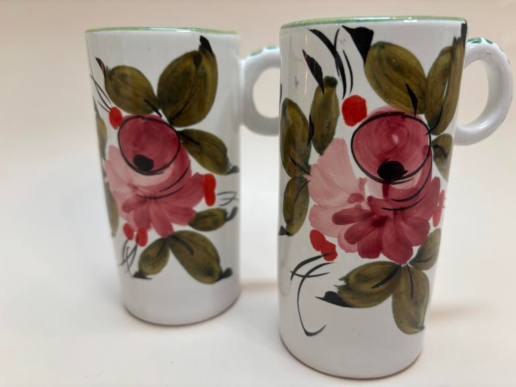 Vintage Italiaanse Aardewerk Mokken Handgemaakt, Huis en Inrichting, Keuken | Servies, Gebruikt, Ophalen of Verzenden, Overige stijlen