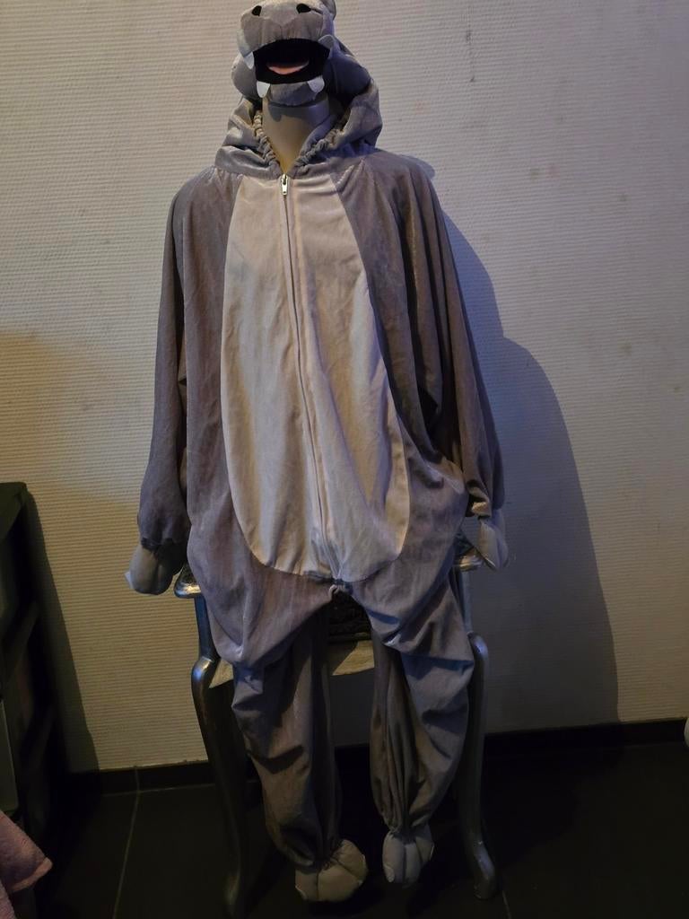 Kinder Nijlpaard Onesie - Carnaval Kostuum maat 176, Overige typen, Jongen of Meisje, Ophalen of Verzenden, Zo goed als nieuw