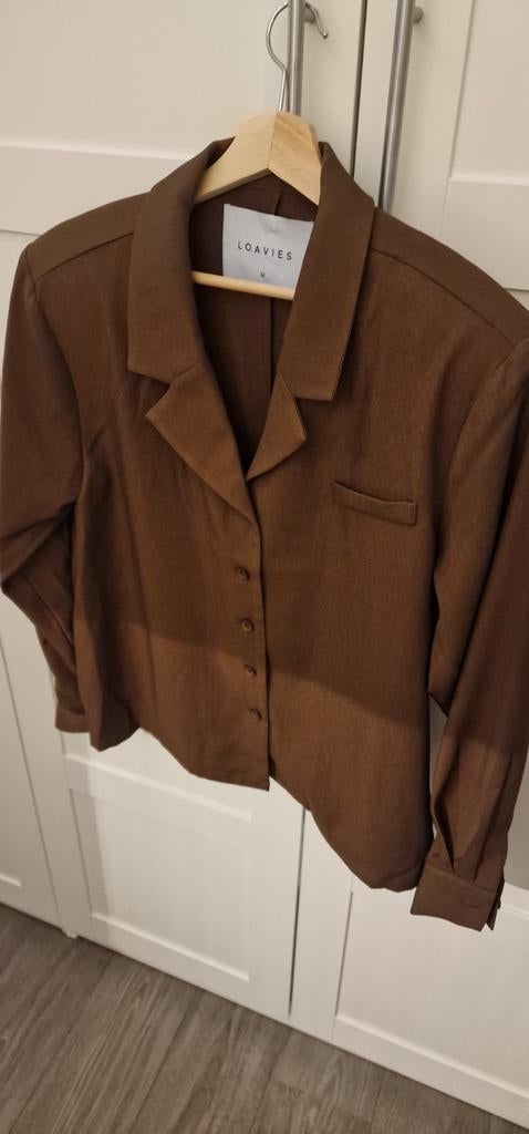 Nieuwe Bruine oversized blazer blouse Loavies M, Kleding | Dames, Bruin, Nieuw, Ophalen of Verzenden, Loavies