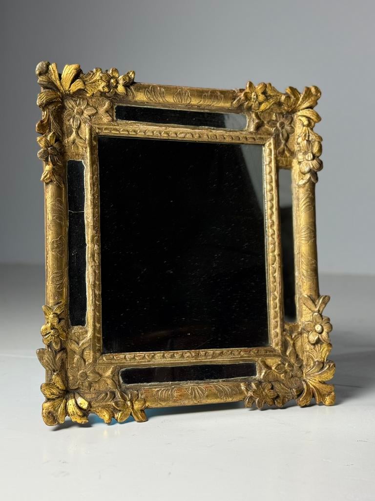 Franse spiegel 18e eeuw, Antiek en Kunst, Ophalen of Verzenden, Rechthoekig, Minder dan 50 cm
