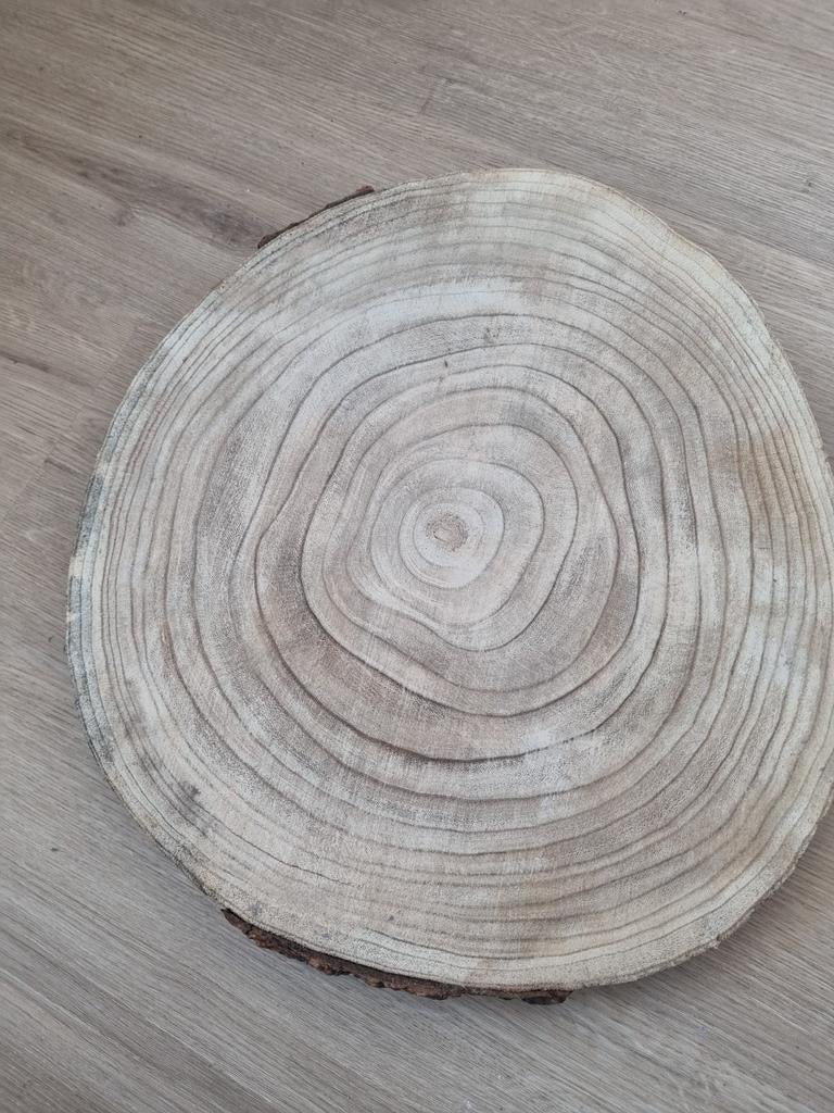 Boomstam Schijf / Dienblad - 48cm, Ophalen, Gebruikt, Rond, Hout